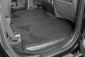 Ford F-150 Lightning Floor Mats - Front + Rear - Rough Country - Over Hump - '22-'25